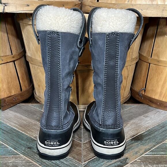Sorel Joan of Arctic Gray Suede Waterproof Insulated Snow Boots Womens Size 5.5 - Picture 6 of 11
